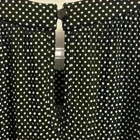 NWOT Joan Vass halter top flowy career church knit stretch polka dot tank medium - Picture 3 of 5
